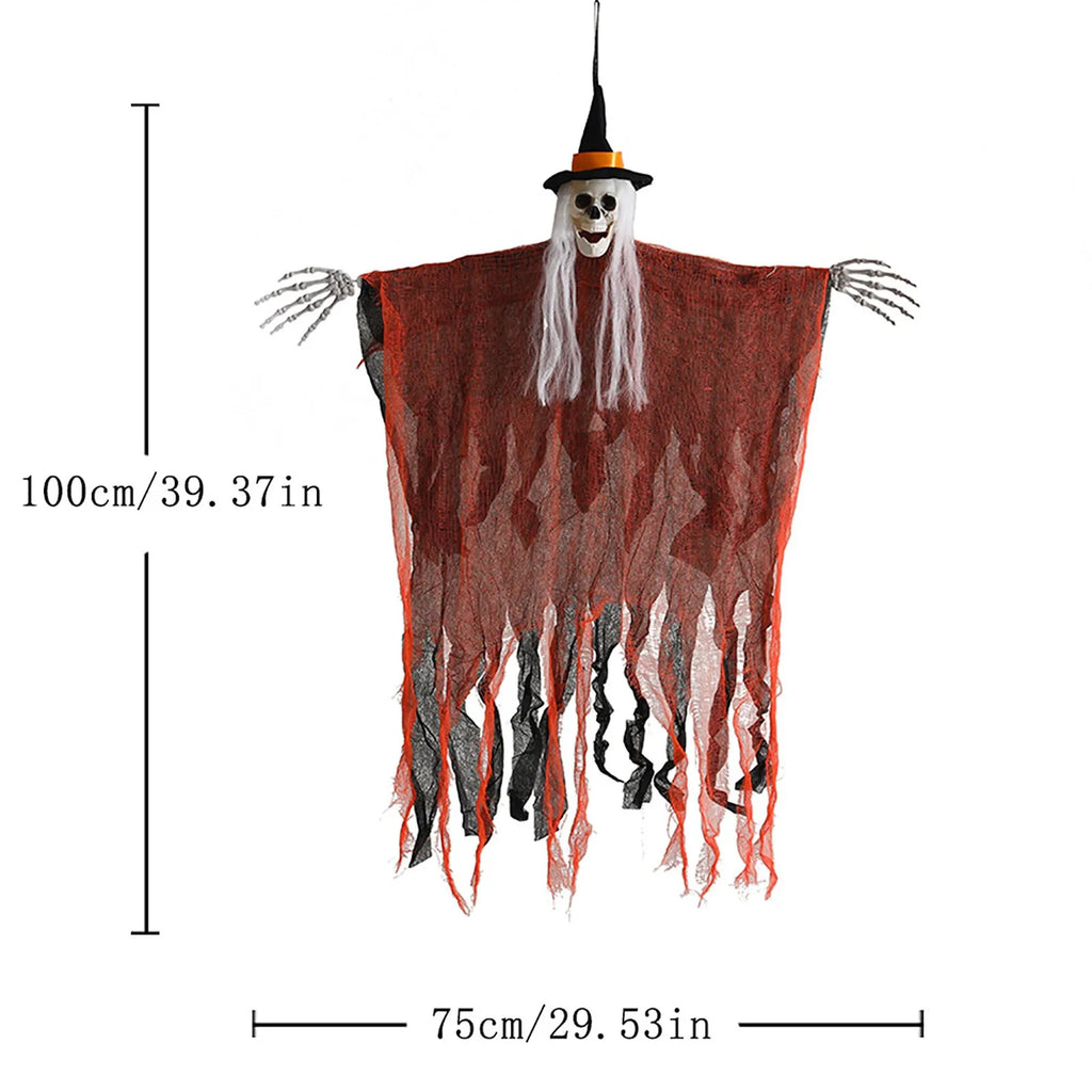 Halloween Skeleton Ghost Hanging Prop, 36 in, 2 Colors, Indoor/Out