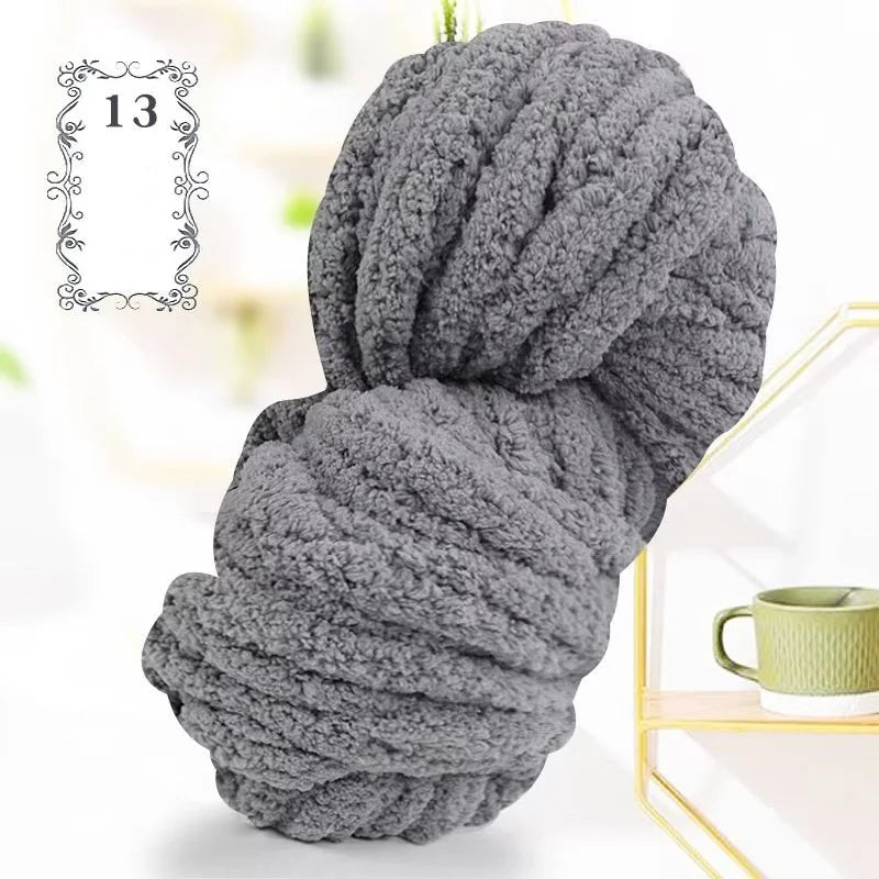 Yarn, Thick Chenille for Handmade Throws, Blankets, Rugs & Pet Bed Crafts