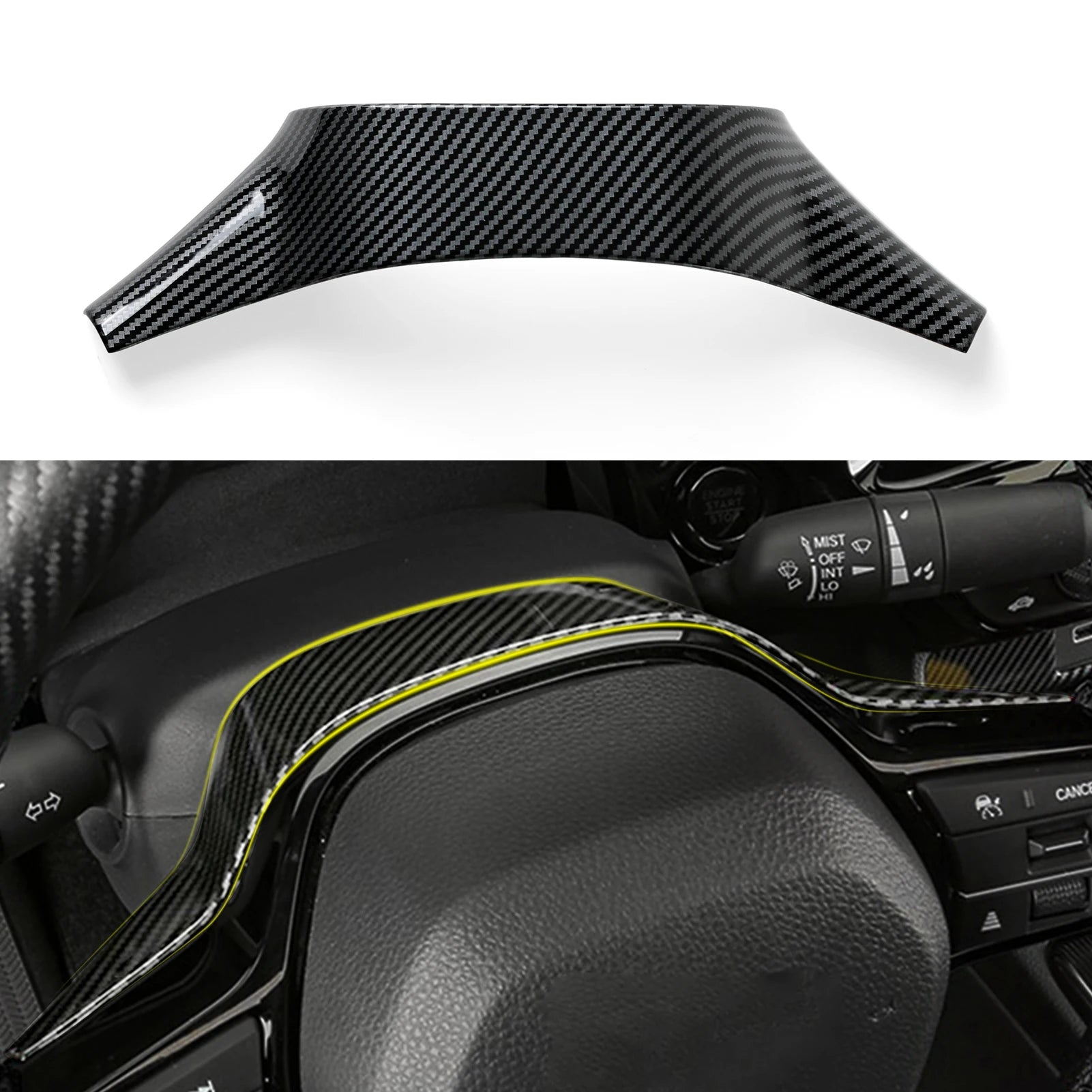 For Honda Civic 11th Gen (2022-2026) Accessories, Steering Wheel Trim, Center Console Gear Shift Panel ,Carbon Fiber ABS Sticker