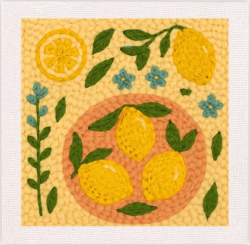 Punch Needle Kit, SDOYUNO Sunny Lemons for Handmade Fruit-Themed Decor
