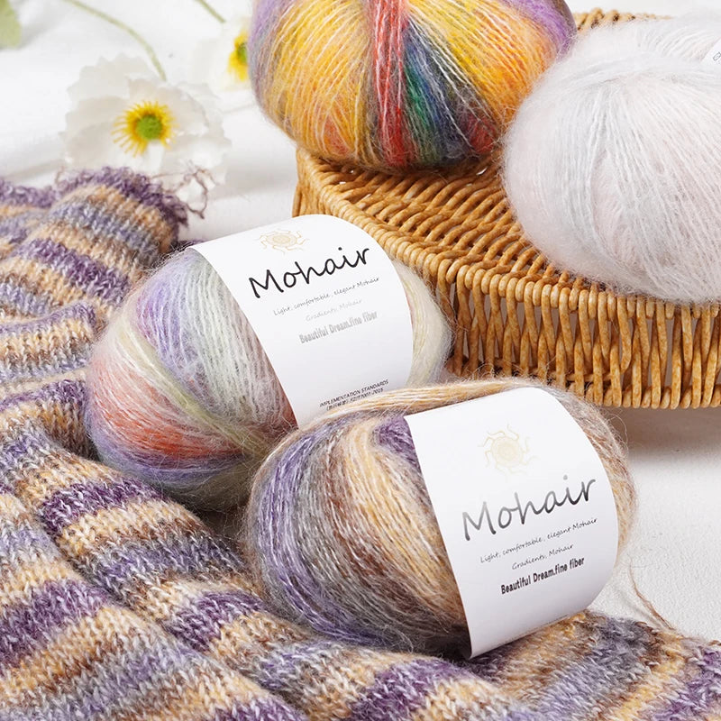 Yarn, Striped Gradient for Crochet Openwork Sweaters, Scarves & Shawls
