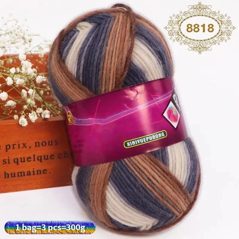Yarn, Gradient Wool-Style Strands for Knitting Shawls, Hats & Craft Projects