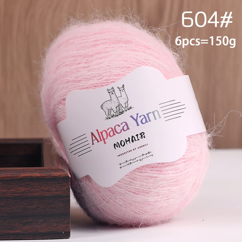 Yarn, Solid Color Long-Pile for Sweaters, Gloves, Hair Ties & Shawls