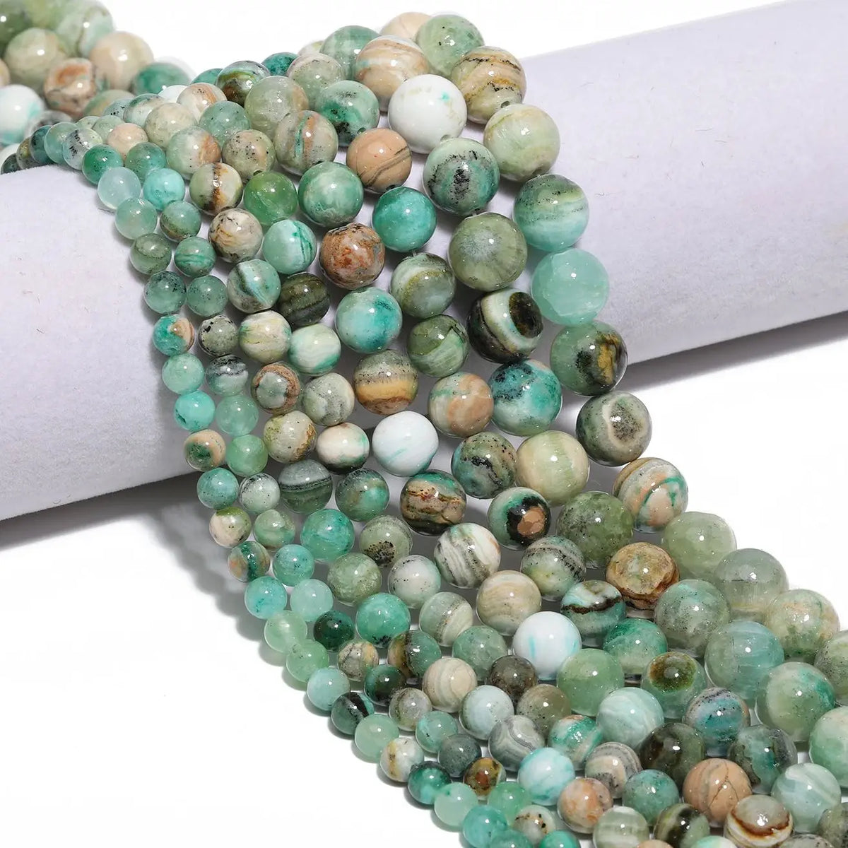 Stone Beads Jade-Style Round Green Calcite Spacer Gift Bracelets Craft Beads