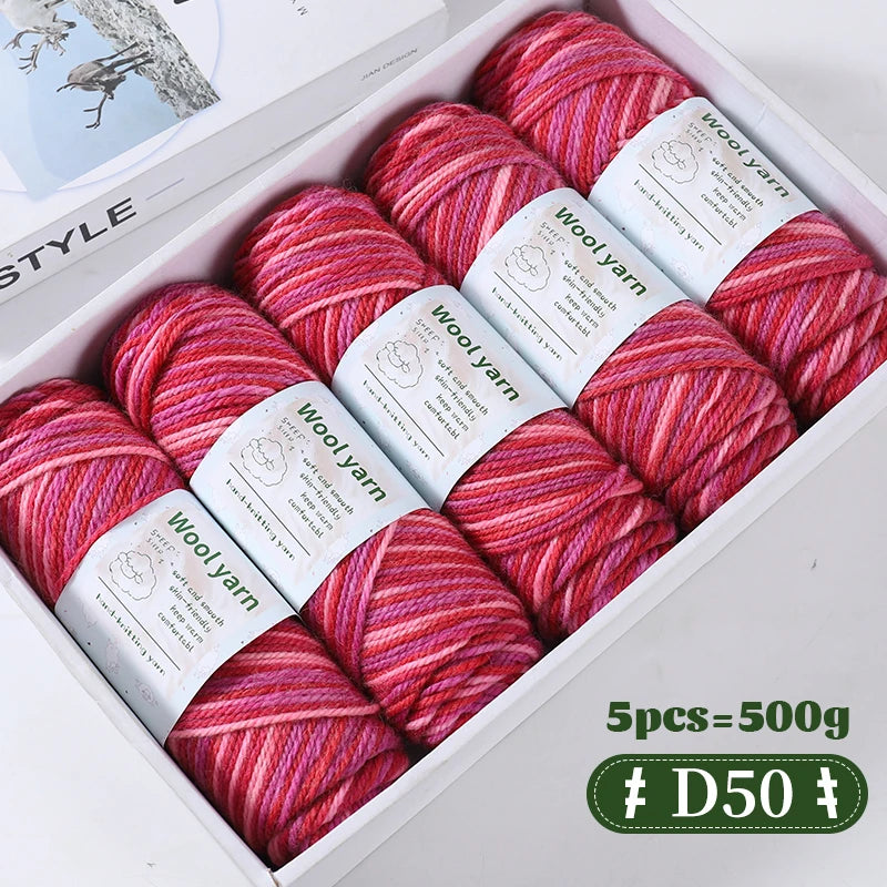 Yarn, Thick Rainbow Gradient for Coats, Scarves, Gloves & Creative Knitwear