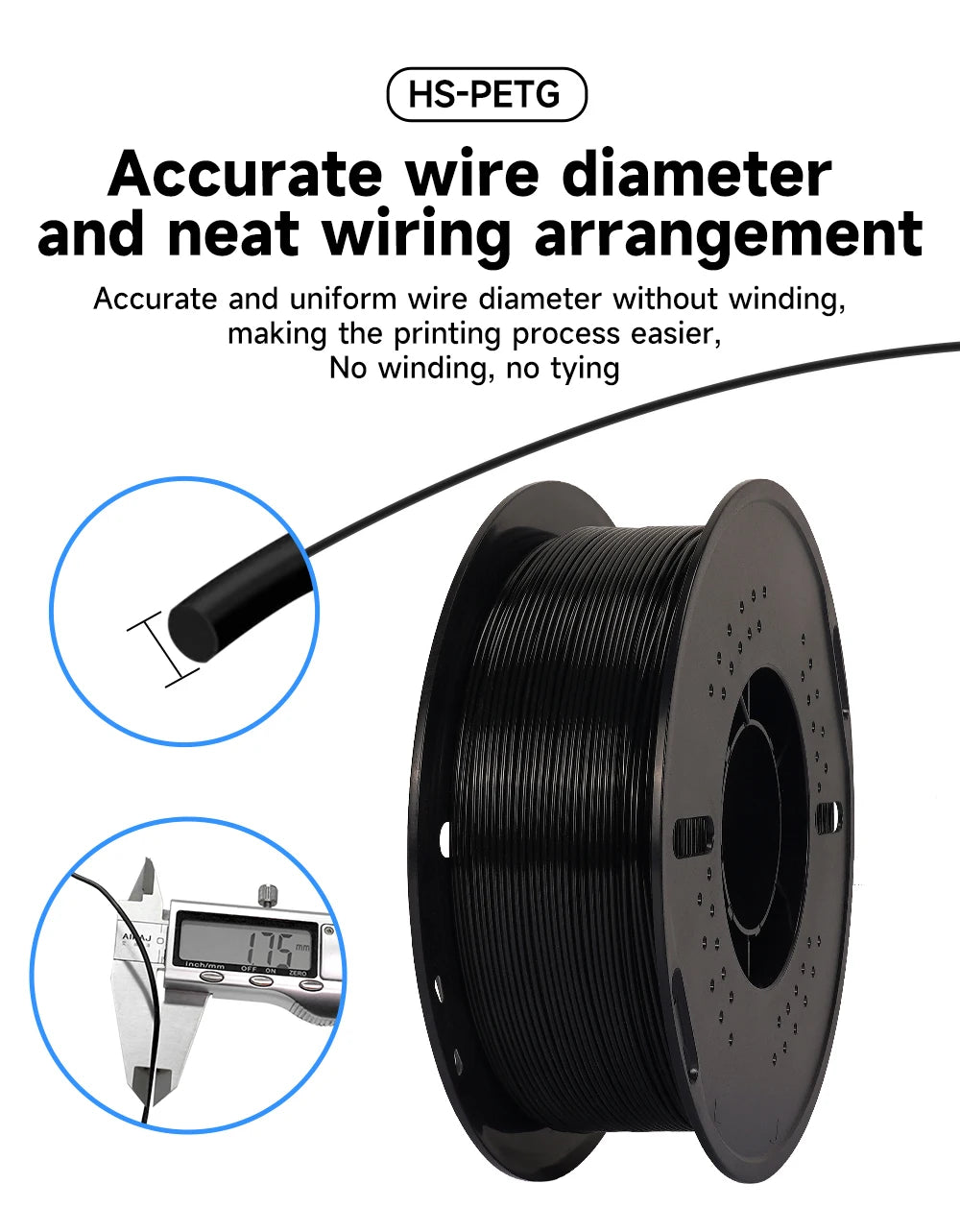 KINGROON 5/10KG Hyper PETG Filament, High Speed 3D Printer Filament,1kg/Spool (2.2lbs), 3D Printer Filament Good Toughness Non-Toxic