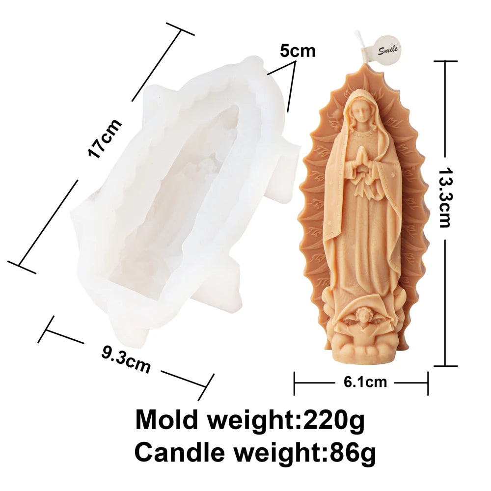 Candle Mold Silicone Virgin Mary Holy Family Jesus Religious Figure DIY Wax