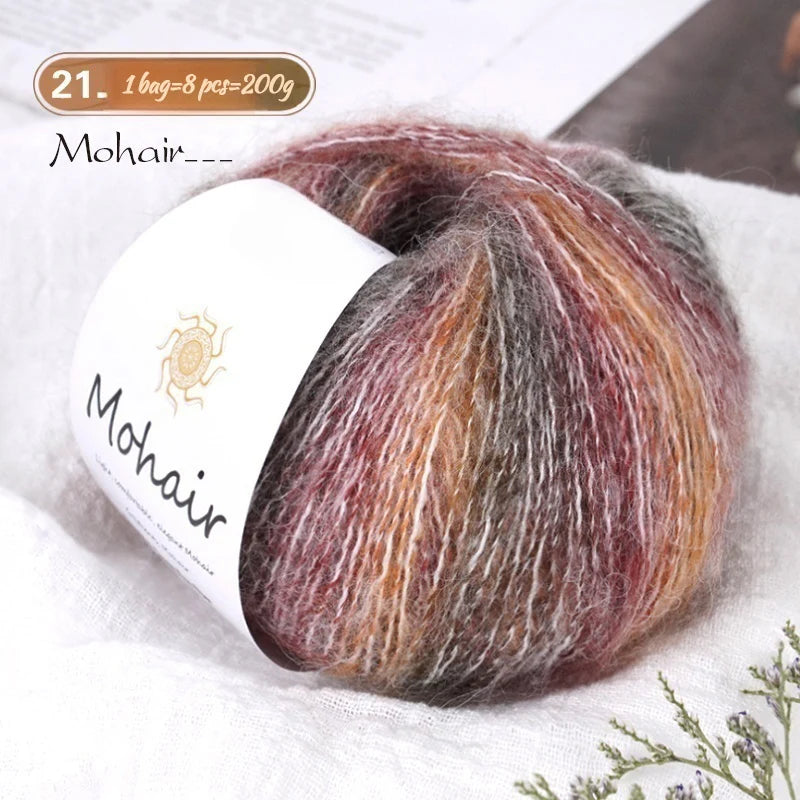 Yarn, Striped Gradient for Crochet Openwork Sweaters, Scarves & Shawls