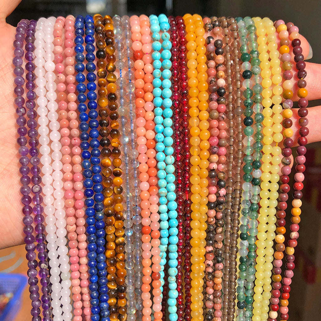 Stone Beads Agates Quartz-Style Turquoise-Style Crystal Amazonite Round