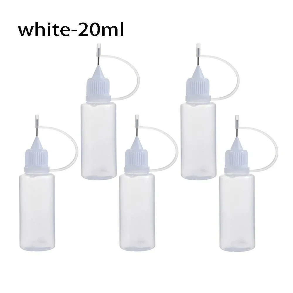 Glue Applicator Bottles Empty Needle Tip Paper Quilling Craft Tools 5 Pack