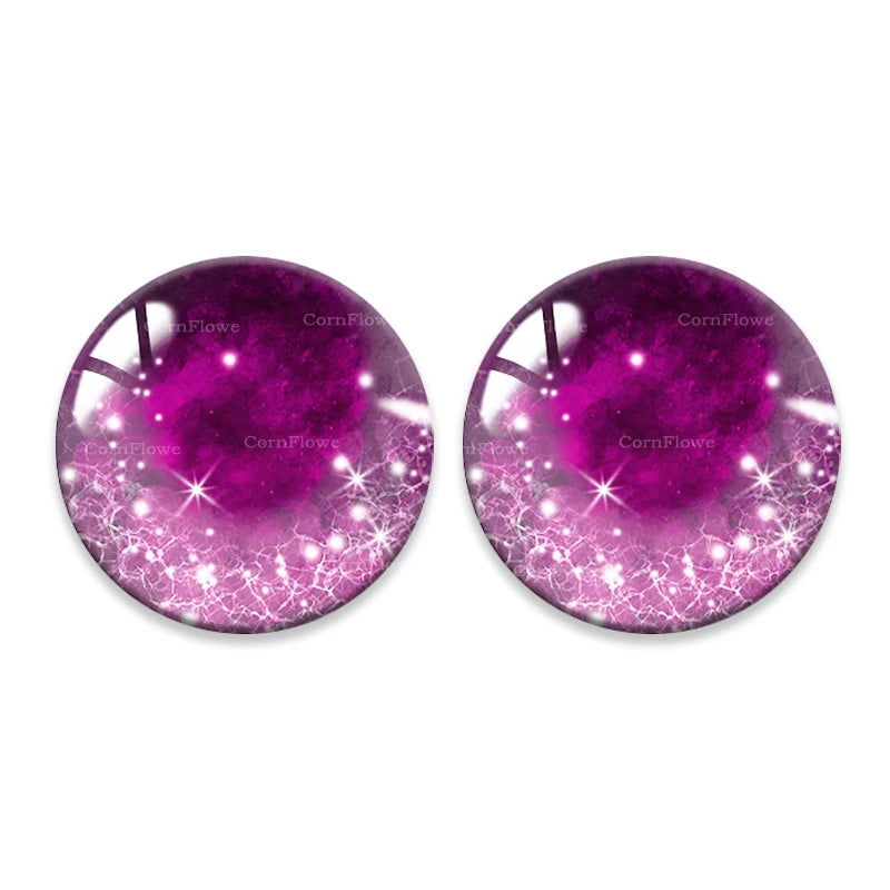 Doll Eyes Galaxy Glass Cabochons Dragon Cat Eye Flatback 8-25mm 20pcs BJD