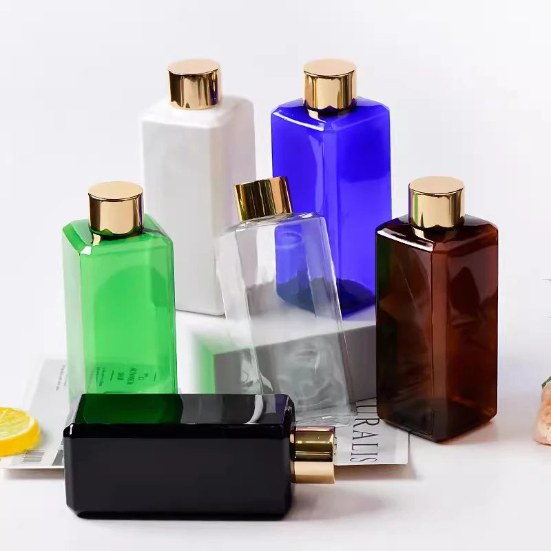 Screw-Cap Bottles Empty Square PET Gold Silver Tone Cosmetic Packaging 30 Pack