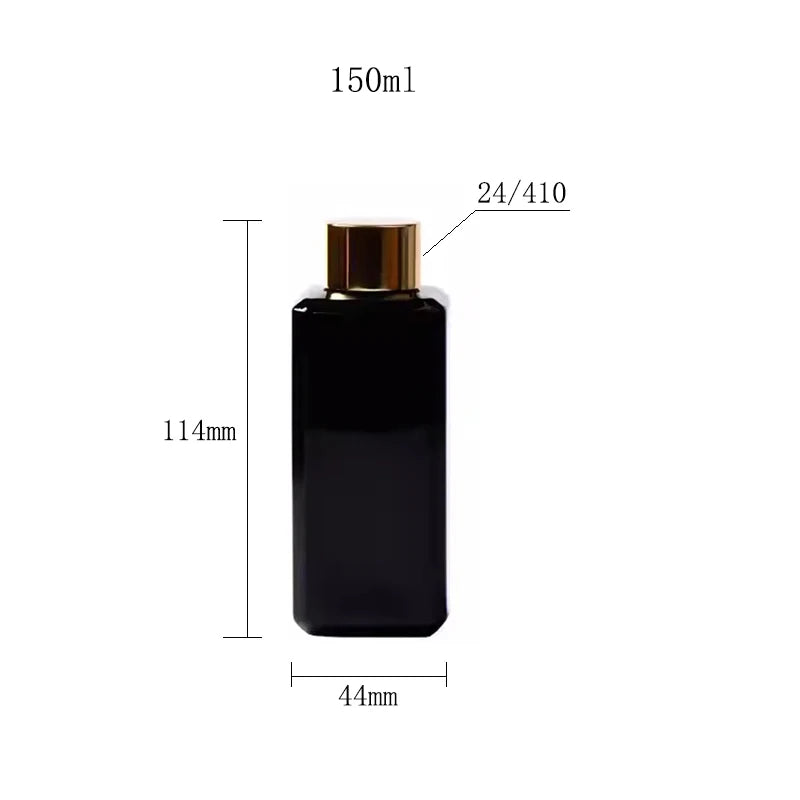 Screw-Cap Bottles Empty Square PET Gold Silver Tone Cosmetic Packaging 30 Pack