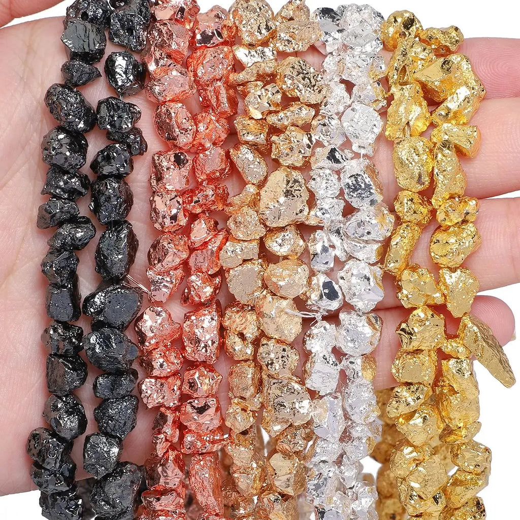 Stone Beads Irregular Iron Pyrite-Style Spacers for DIY Jewelry Making