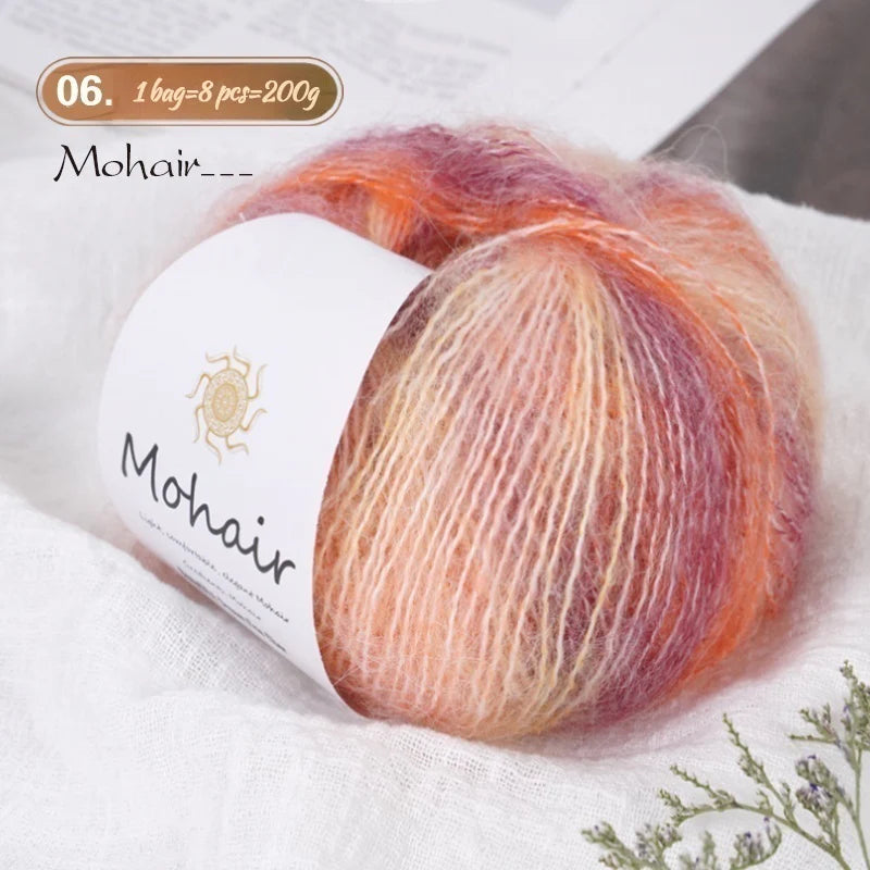 Yarn, Striped Gradient for Crochet Openwork Sweaters, Scarves & Shawls