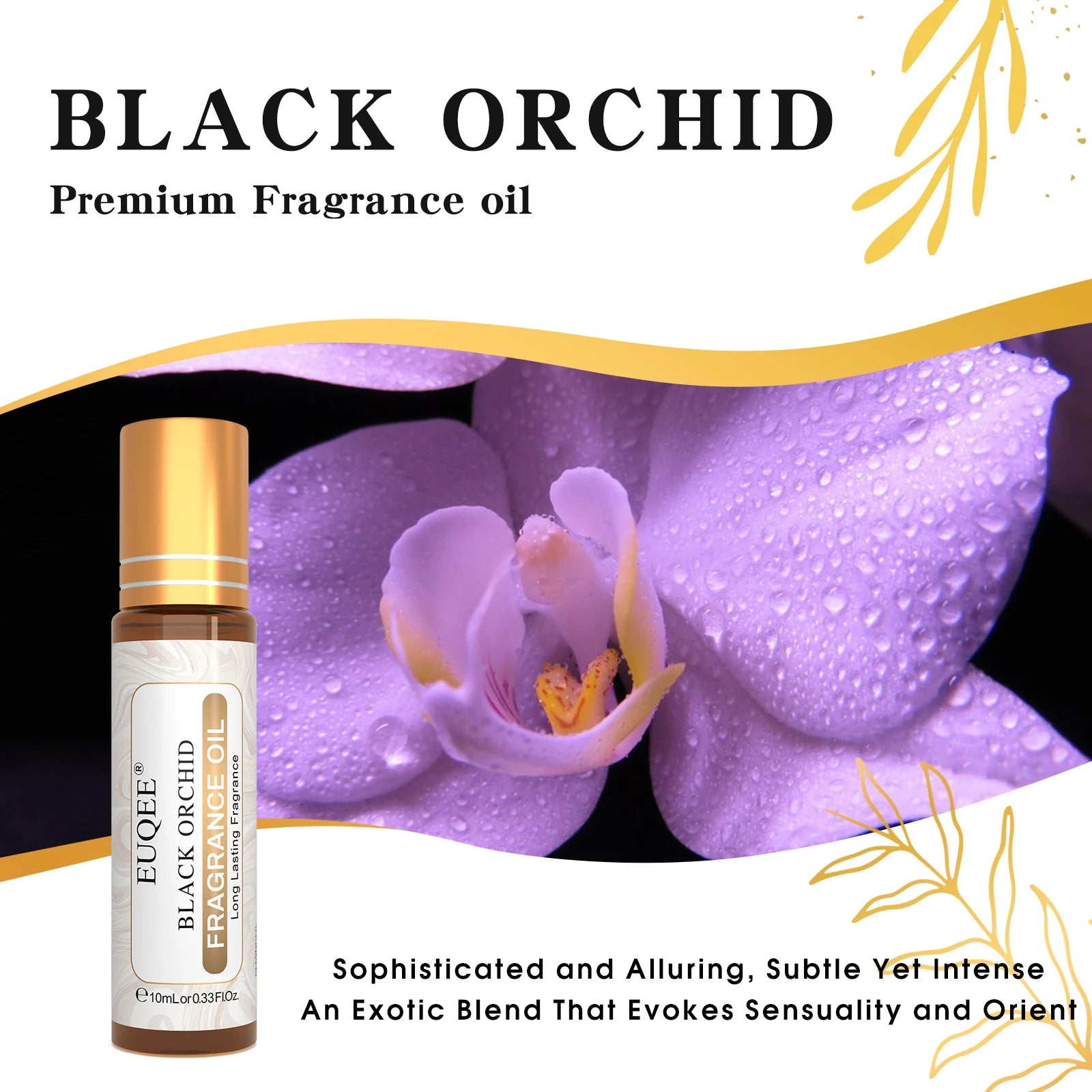 EUQEE 6PCS Flower Series Fragrance Oil Set -10ml Japanese Magnolia Black Orchid Gardenia Green Tea Freesia Lily of the valley