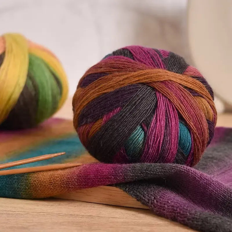 Yarn, Rainbow Gradient for Handmade Shawls, Sweaters, Hats & Knitwear