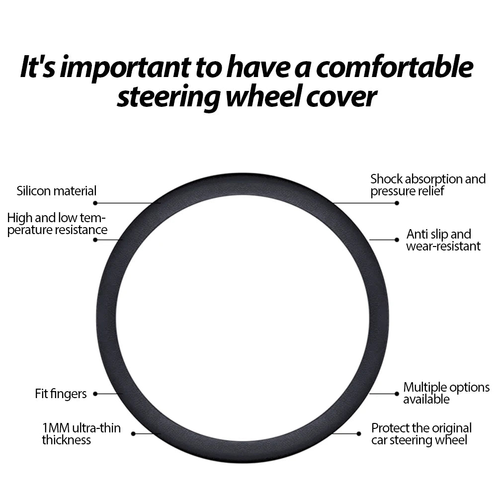 Silicone Car Steering Wheel Cover Steering Wheel Cover Anti-Slip Comfort