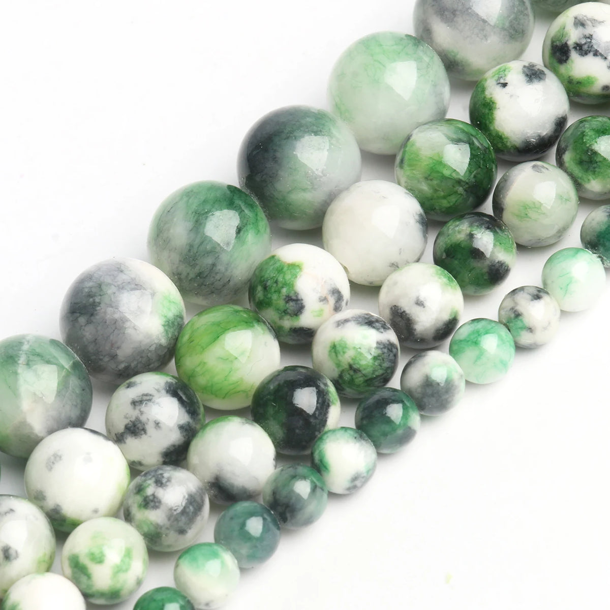 Stone Beads Round Green Agate Jasper Tiger Eye Styles for DIY Jewelry Making