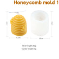 Beehive & Bee Candle Mold - Silicone 3D Honeycomb, 6 Styles