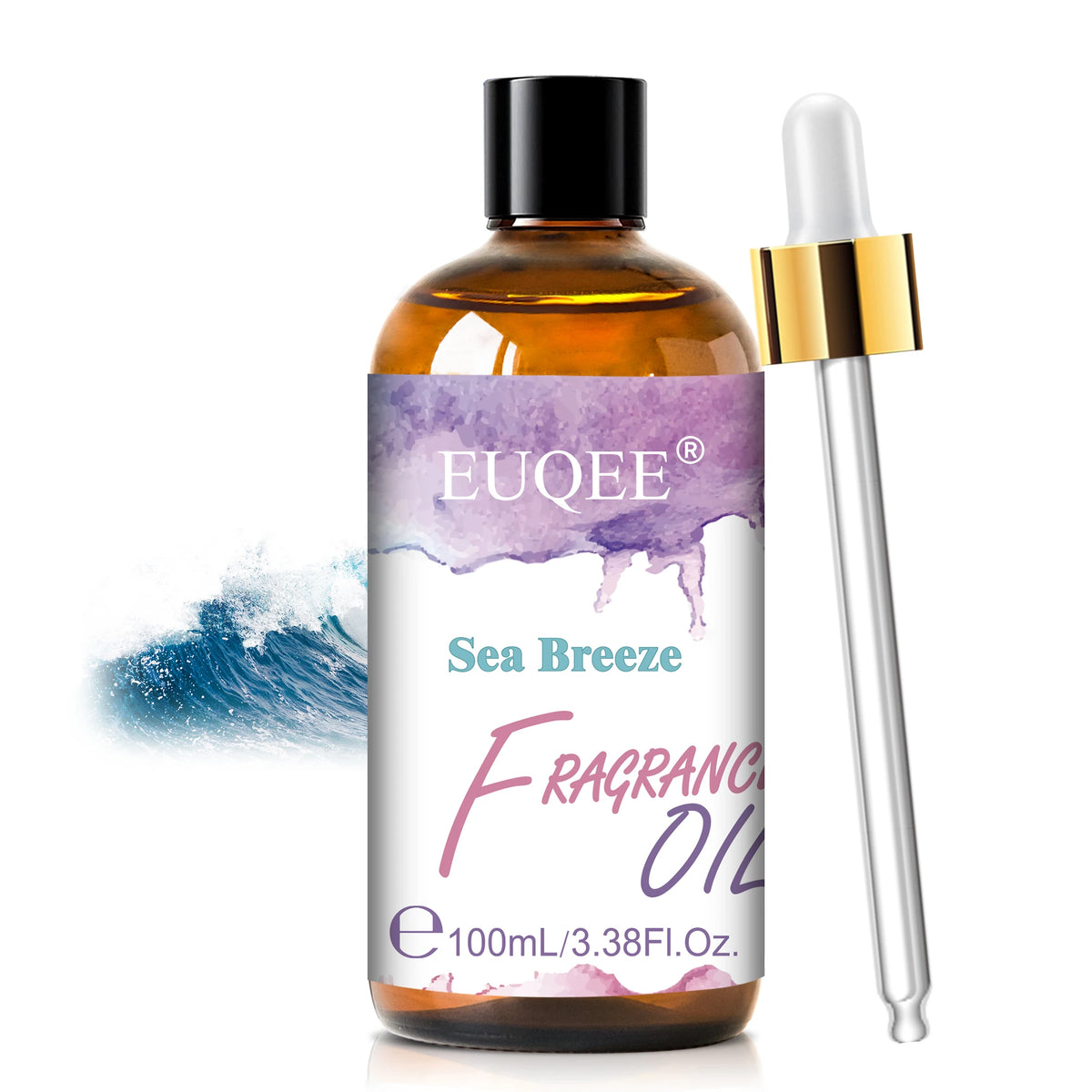 EUQEE Premium Fragrance Oil 100ml UV Glass Gold Dropper Candle Soap Bath Bomb 18 Scents