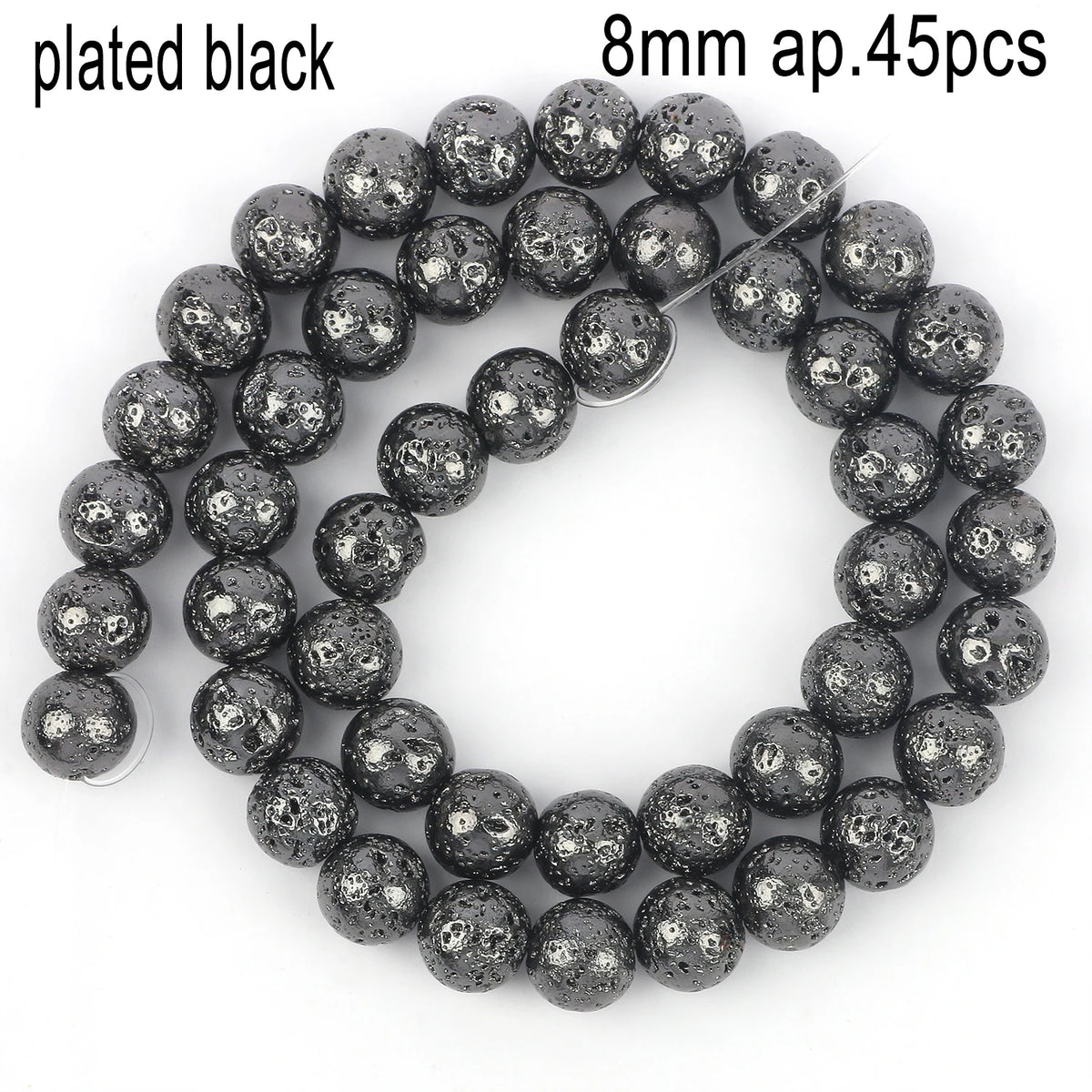 Stone Beads Black Volcanic Lava Spacer Waist Bracelets Necklace Craft Beads