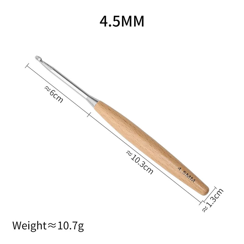 Crochet Hook, Wooden Handle for Handmade Sweaters & Needlecraft Projects