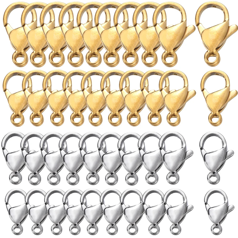 Lobster Clasps Stainless Steel Gold Color Connectors DIY Jewelry Making