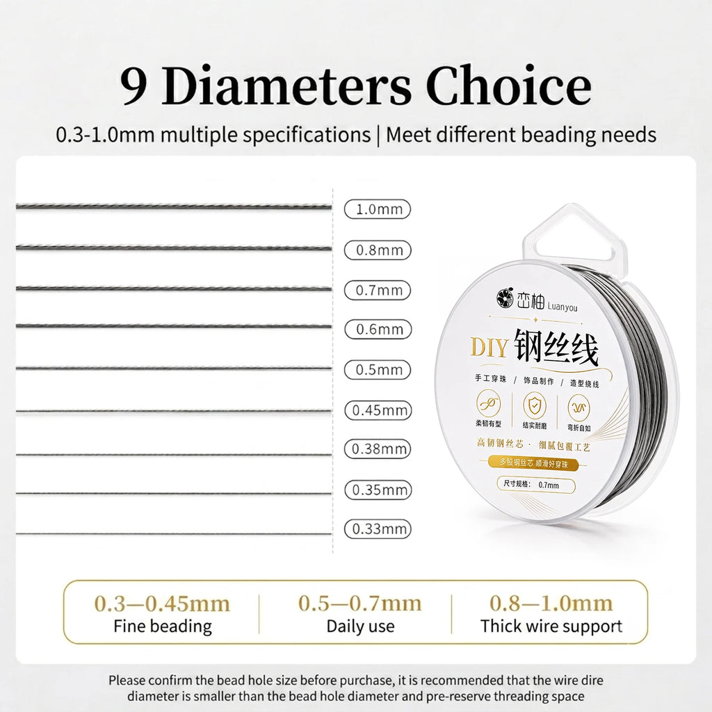 Beading Wire Stainless Steel Tiger Tail Line Roll DIY Jewelry Making
