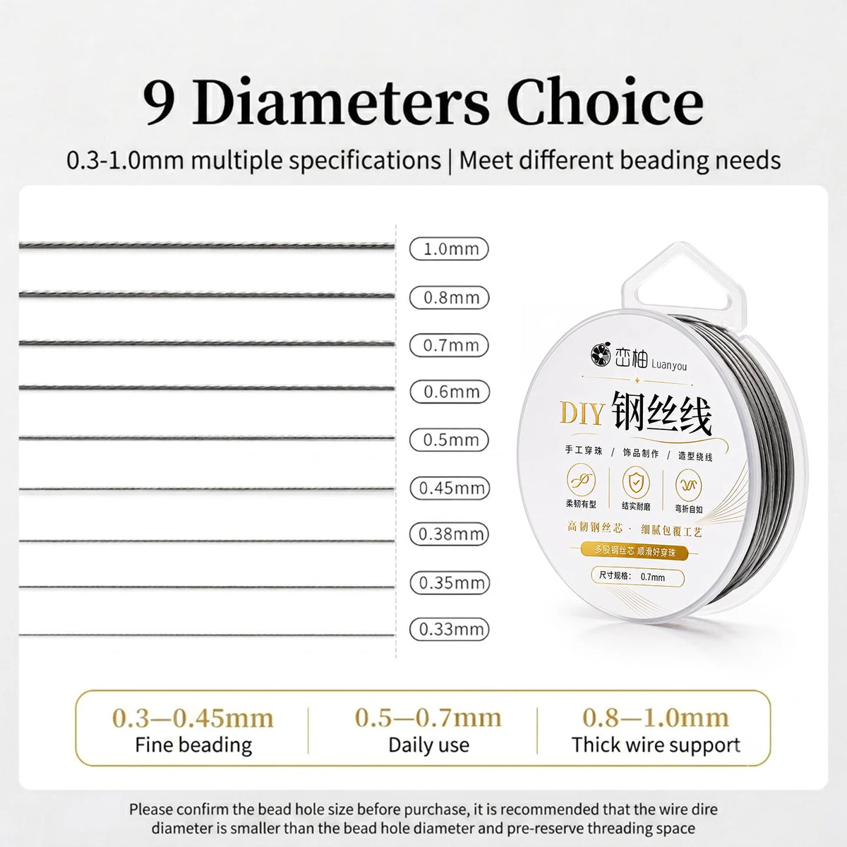 Beading Wire Stainless Steel Tiger Tail Line Roll DIY Jewelry Making