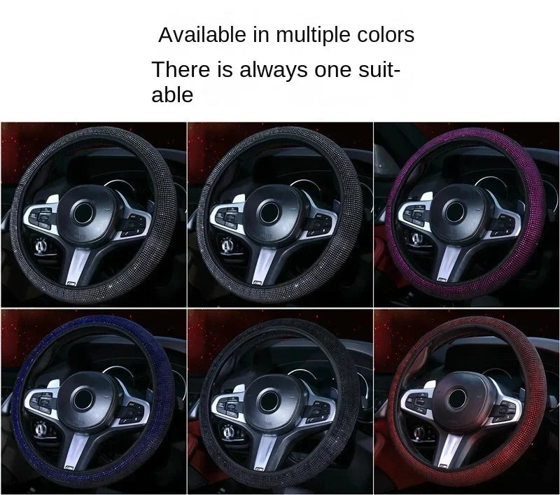 Crystal Steering Wheel Cover Bling Steering Wheel Cover Anti-Slip Comfort
