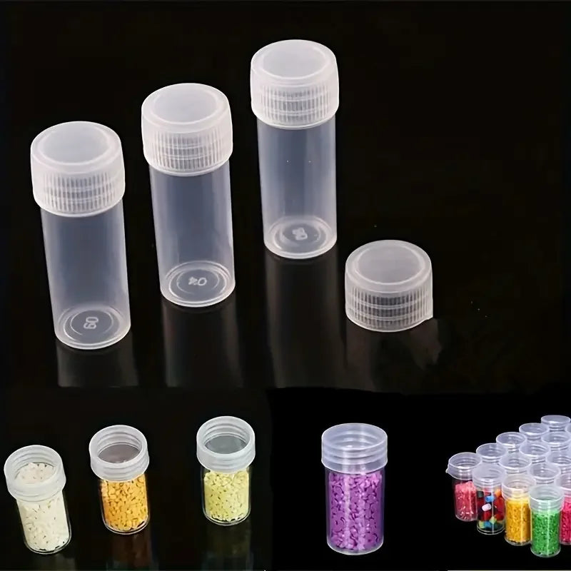 Sample Vials Empty Plastic Screw-Cap Storage Containers 50 Pack