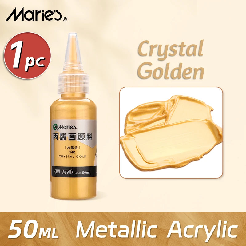 Marie's Metallic Acrylic Paint 50ml — Pearlescent & Shiny Pigments