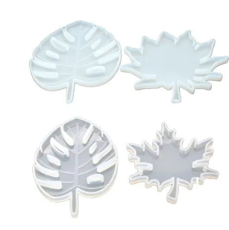 DIY Palm Leaf Tray Coaster Mold Silicone Resin Leaf Shape Soap Dish Mould Plaster Cement Handmade Craft Making Molds Home Decor