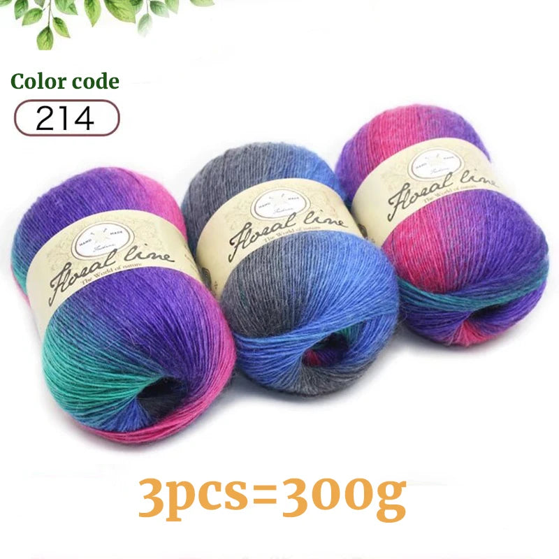 Yarn, Rainbow Variegated for Crochet Shawls, Scarves, Hats & Sweaters