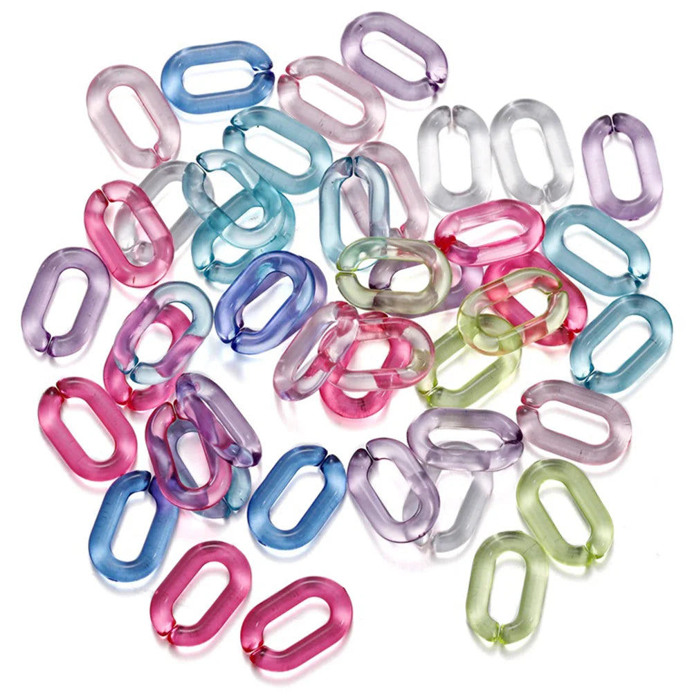 Acrylic Necklace Chains Colorful Links Lobster Clasps DIY Jewelry Making