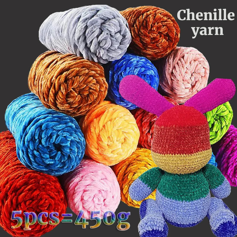 Yarn, Fine Chenille for Sweaters, Scarves, Hats, Rugs & Cushion Crafts