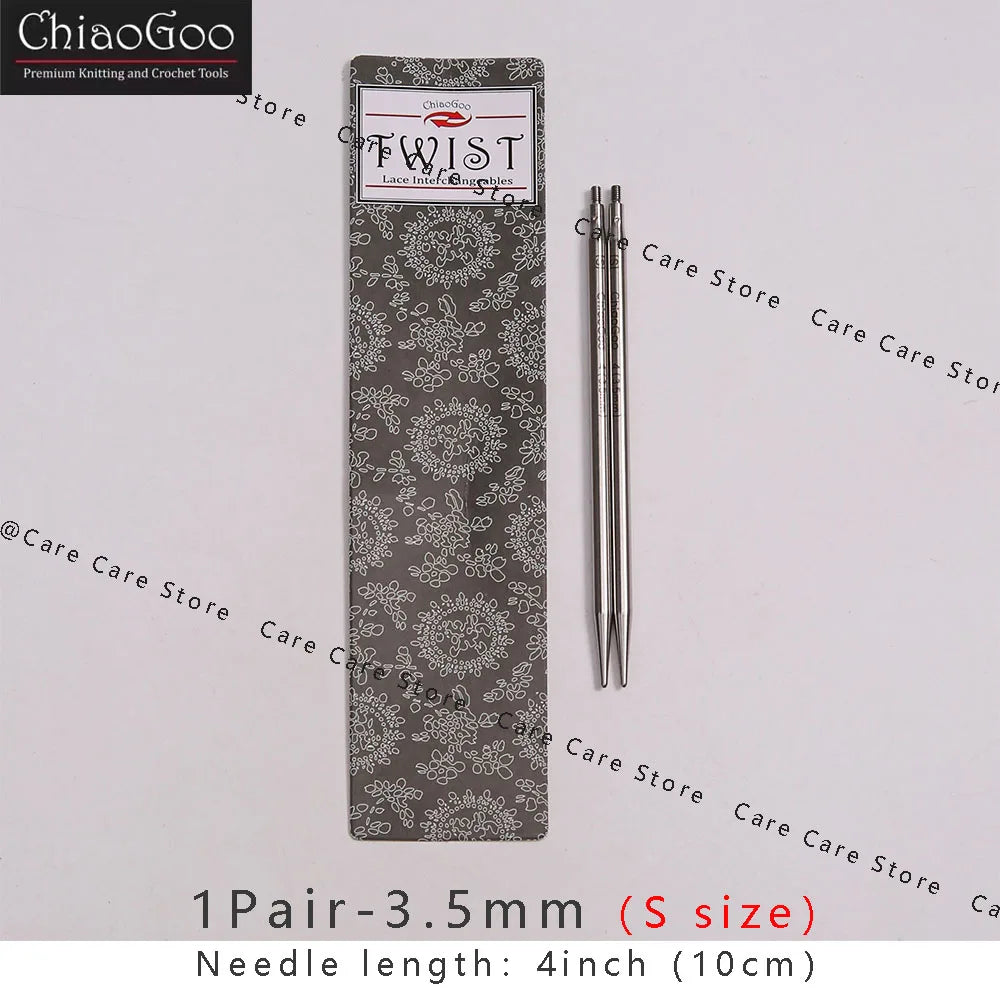Knitting Needle Tips, ChiaoGoo TWIST Stainless Steel Interchangeable Pair