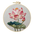 Cross-Stitch Kit, Lotus Flower Pattern for Handmade Home Decor & Gifts