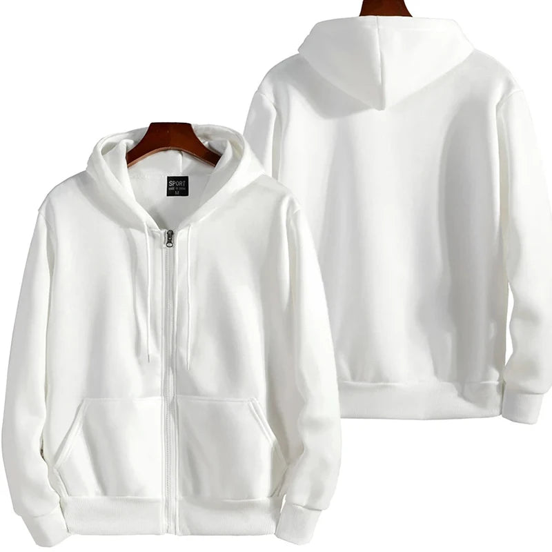 Hoodie Men's Zip Up Hooded Sweatshirt Long Sleeve Loose Fit Casual 3 Colors