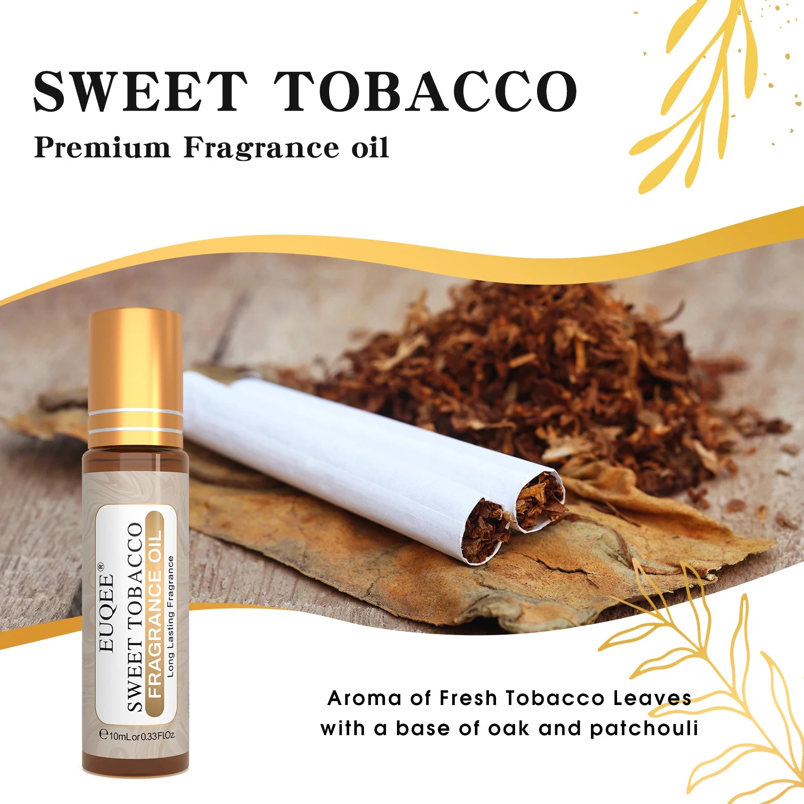 EUQEE 10ml Premium Men's Fragrance Oil For Car Diffuser Aromatherapy Vanilla Musk Leather Amber Romance Aroma Essential Oils