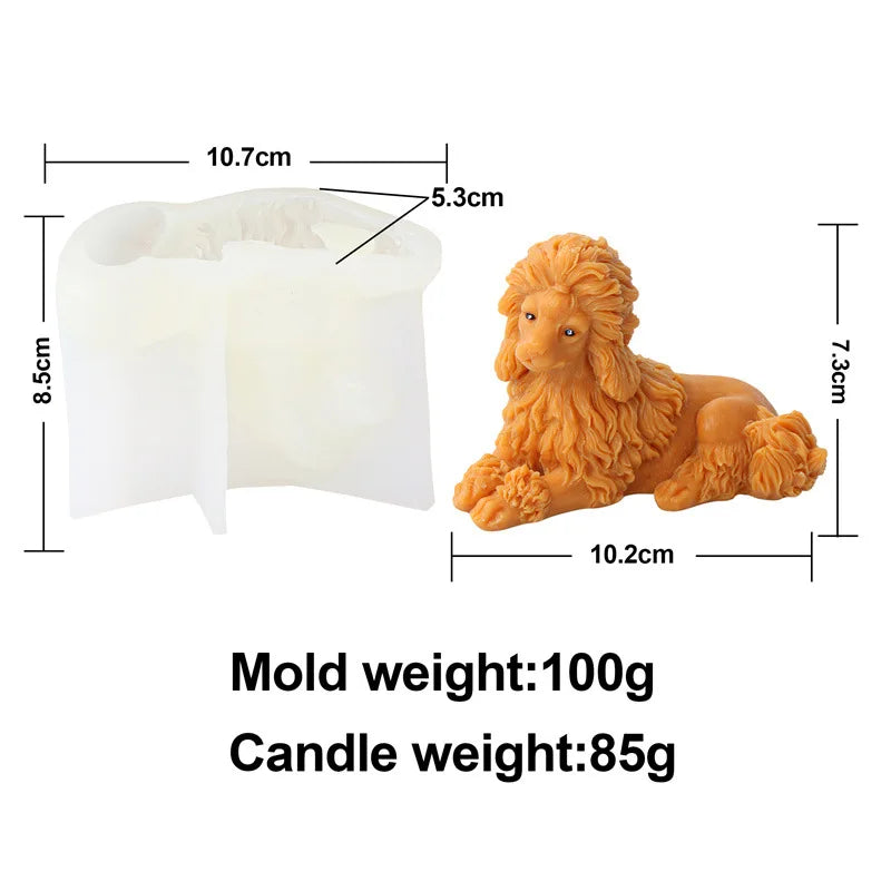 Dog & Cat Silicone Candle Mold, 5 Styles — 3D Animal Mold for Wax & Resin