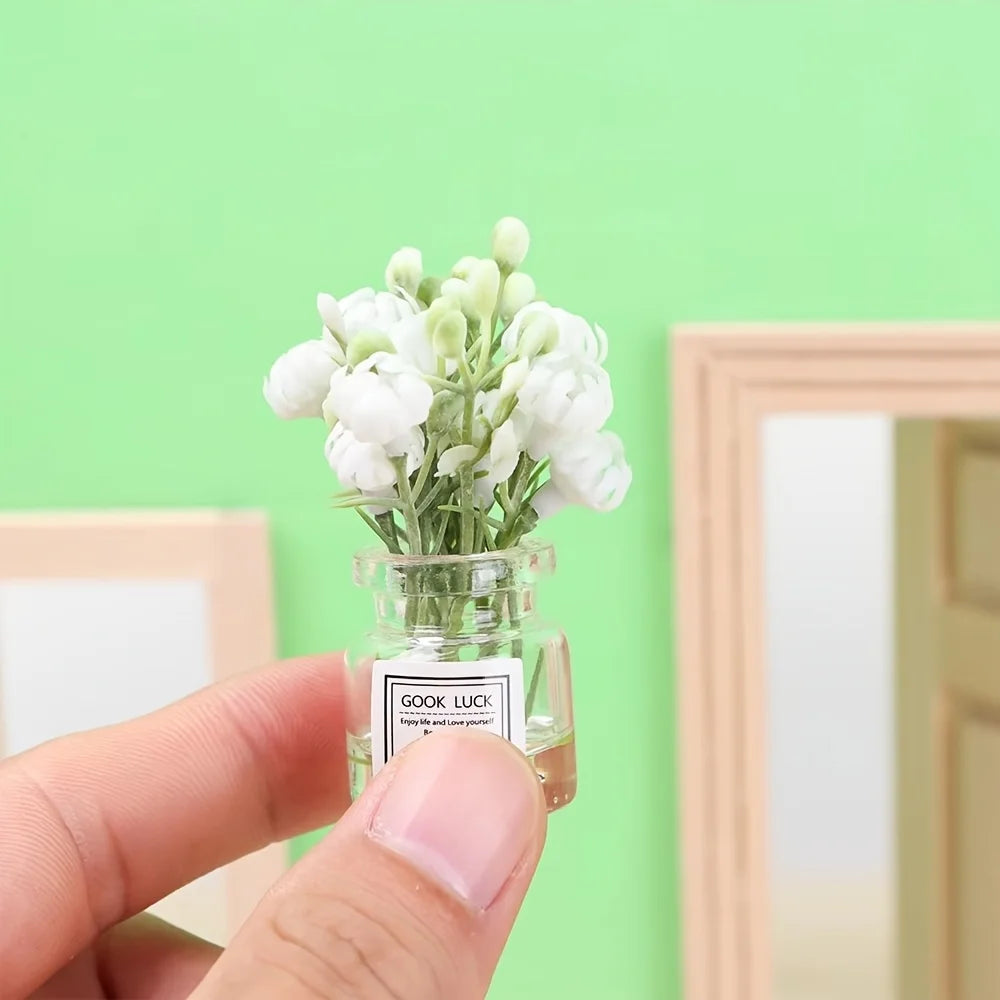 Delicate Miniature Potted Flowers Assorted Car Dashboard Ornament Decoration