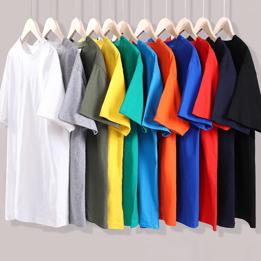 T-Shirt Unisex Cotton Solid Color Oversized Basic Tee 14 Vibrant Colors
