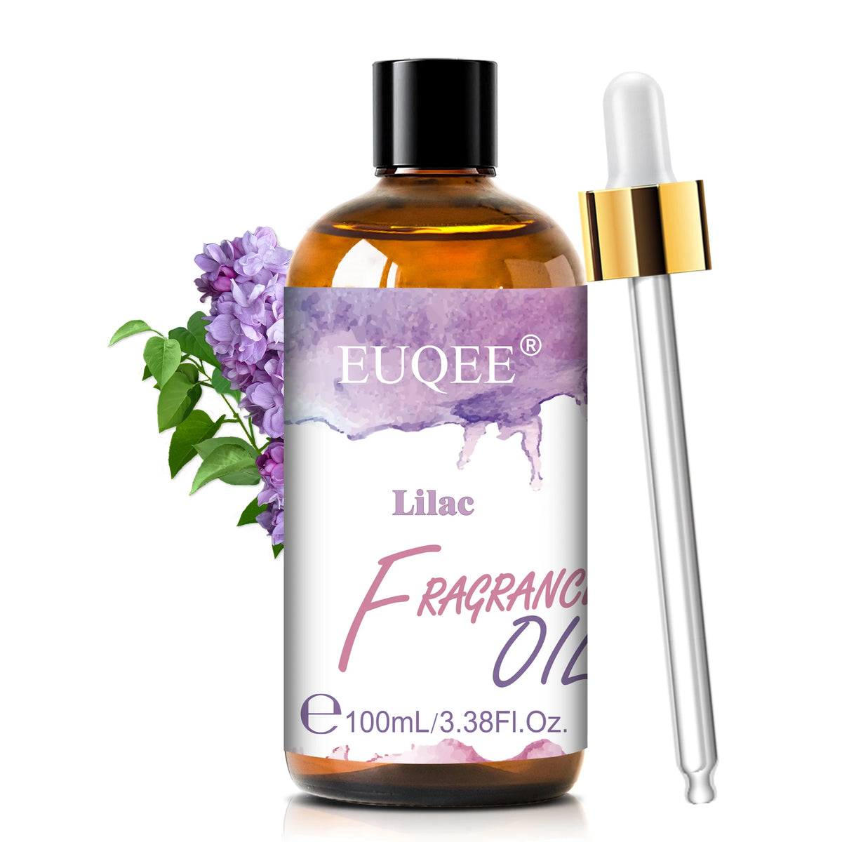 EUQEE Premium Fragrance Oil 100ml UV Glass Gold Dropper Candle Soap Bath Bomb 18 Scents