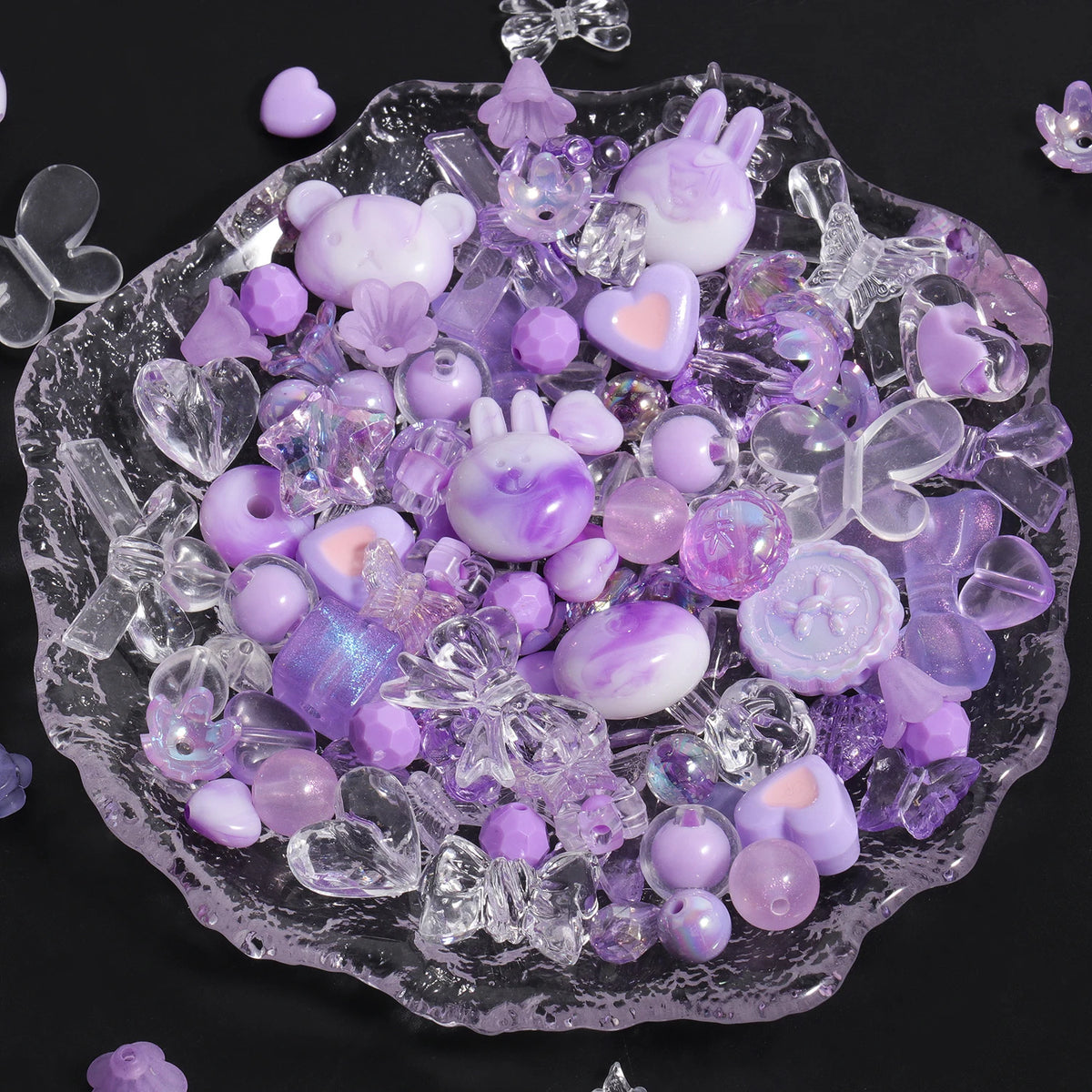 Acrylic Beads Assorted Flower Butterfly Heart Shapes for DIY Jewelry Making