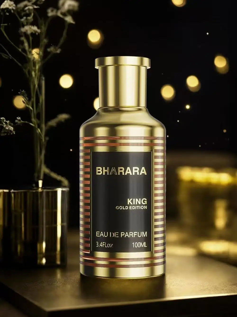 Bharara King Gold Edition Men's Cologne EDP 3.4 oz Woody Spicy with Travel Spray