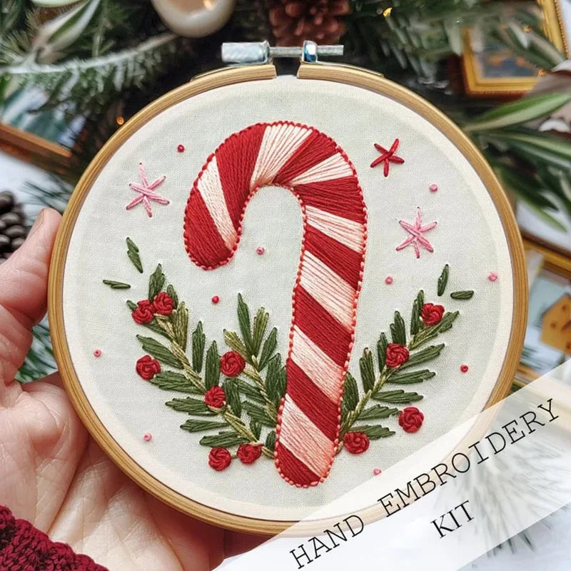 Cross-Stitch Kit, Christmas Wreath Pattern for Handmade Seasonal Home Decor