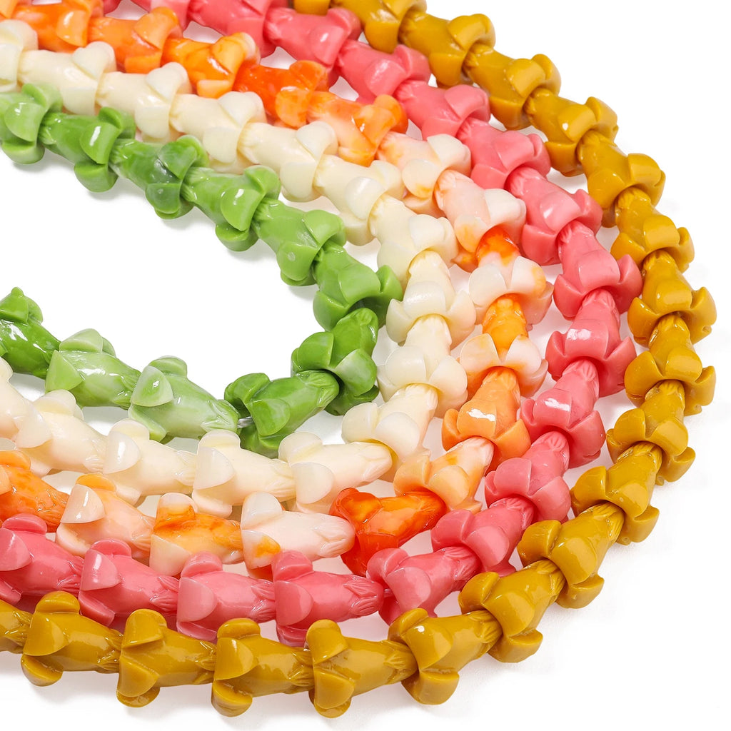 Shell Powder Beads Hawaiian Puakenikeni Flower for DIY Jewelry Making