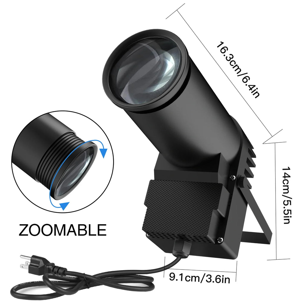 RGBW Pinspot Light 10W DMX512, 4-Pack, Zoomable by U'King